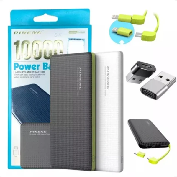 Power Bank Bateria Portátil Pineng 10.000 mah