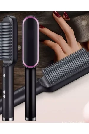 Escova Alisadora Bivolt 5 em 1 Alisa Hidrata Modela Alinha e Anti-Frizz