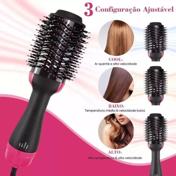 Escova de Cabelo Secadora Elétrica Alisador - Imagem 7