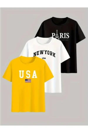 Kit 3 Camisetas Masculina Sortidas 100% Algodão Premium