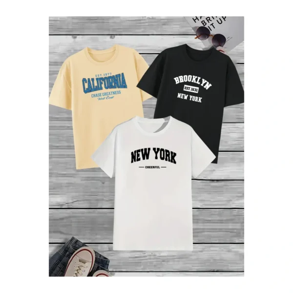 Kit 3 Camisetas Masculina Sortidas 100% Algodão Premium - Imagem 9