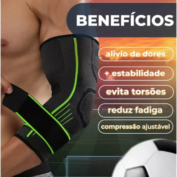 Cotoveleira Ortopédica Compressão Ajustável Academia Epicondlilite Fitness - Imagem 9