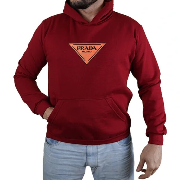 Blusa Moletom Prada Milano Triangle Com Capuz Premium - Imagem 14