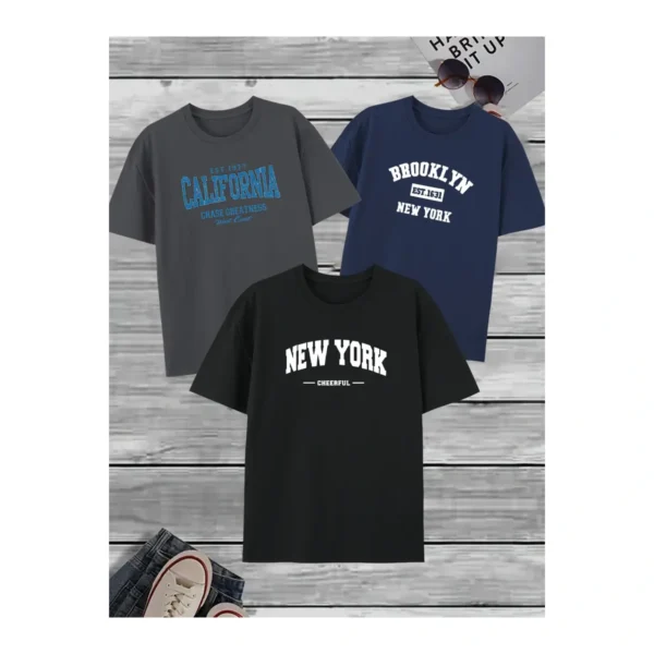 Kit 3 Camisetas Masculina Sortidas 100% Algodão Premium - Imagem 15