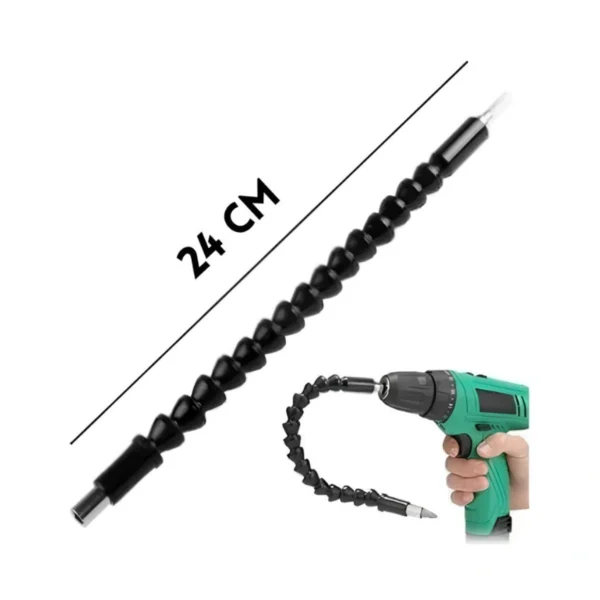 Kit de Cabo Extensor Flexível para Parafusadeira Prolongador 24Cm mais ponteiras - Imagem 5