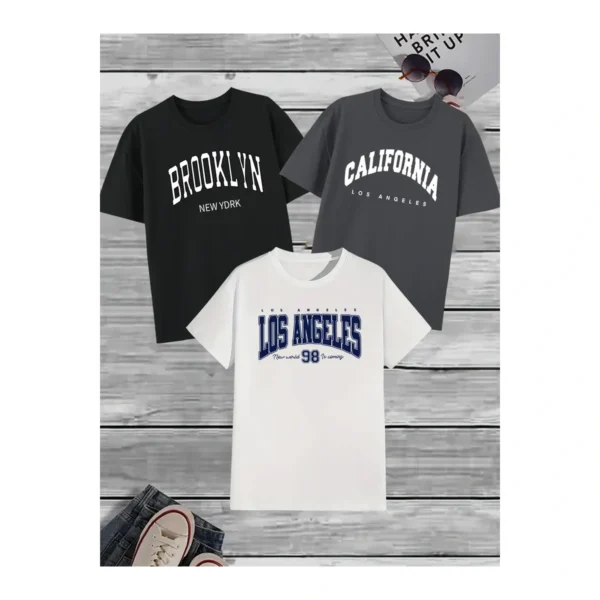 Kit 3 Camisetas Masculina Sortidas 100% Algodão Premium - Imagem 8