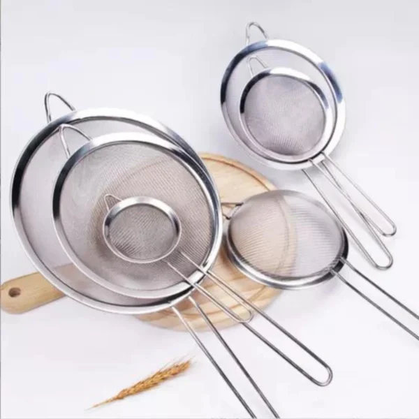 Kit 3 Peneira Coador em aço inox cozinha A7-26 - Imagem 3