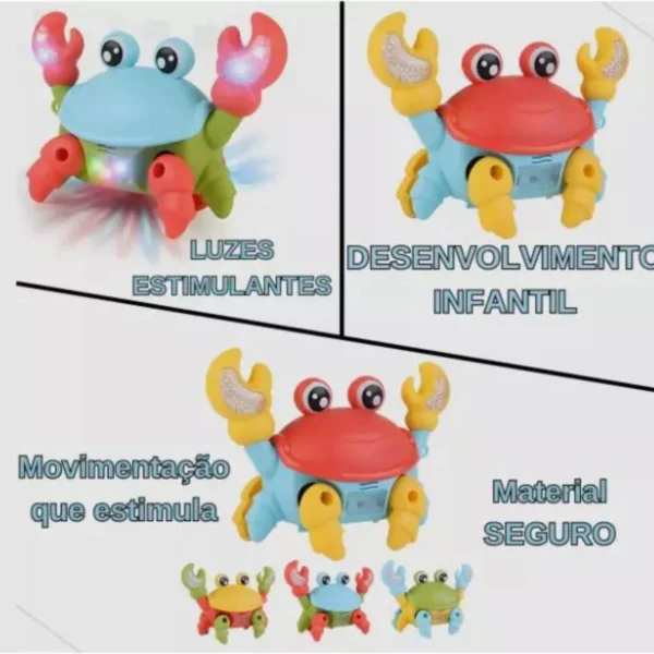 Caranguejo Brinquedo Fujão Som Luz E Movimento Brinquedo - Imagem 6