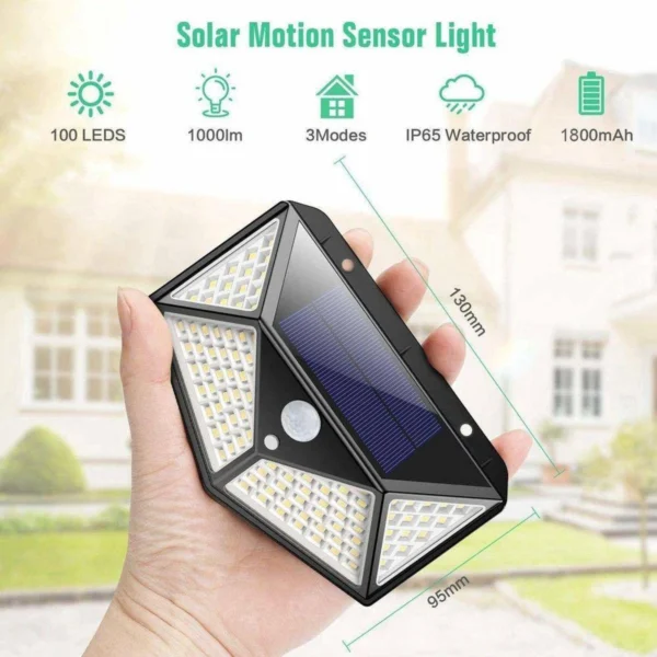 Luminária Solar com 100 Led com Sensor de Presença - Imagem 4