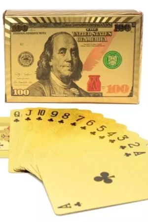 Baralho Dólar Cartão De Jogo Dourado 24K Prova D'água