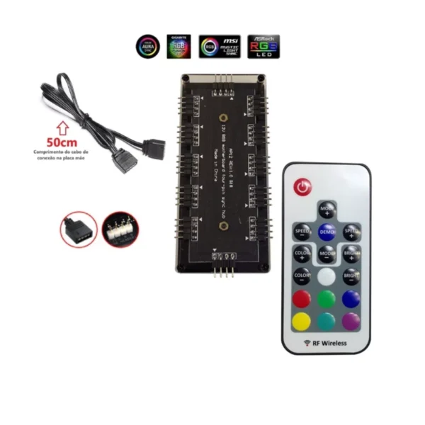 Hub Multi RGB 4 Pinos 11 Portas com Controlador - Imagem 2
