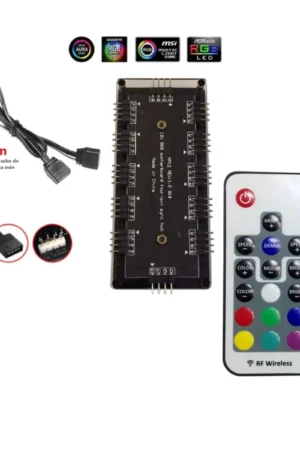 Hub Multi RGB 4 Pinos 11 Portas com Controlador