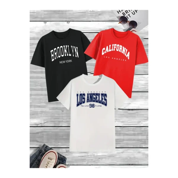 Kit 3 Camisetas Masculina Sortidas 100% Algodão Premium - Imagem 6