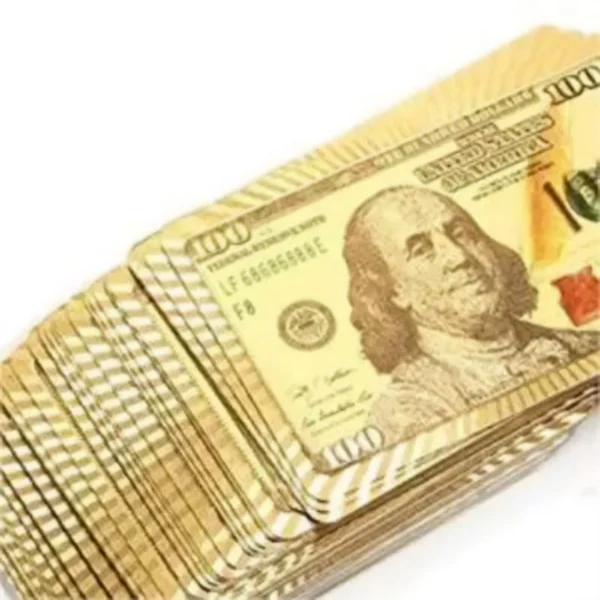 Baralho Dólar Cartão De Jogo Dourado 24K Prova D'água - Imagem 7