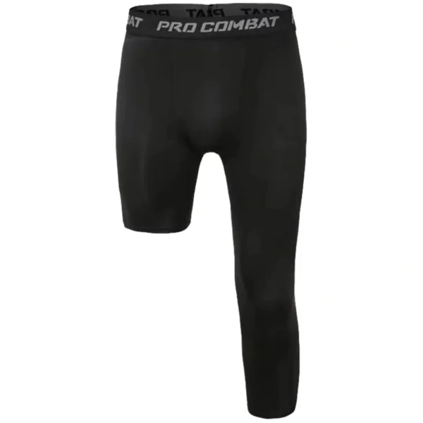 Calça Masculina de Basquete Capri de Compressão de Uma Perna Atlética Esquerda - Imagem 2