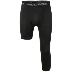 Calça Masculina de Basquete Capri de Compressão de Uma Perna Atlética Esquerda