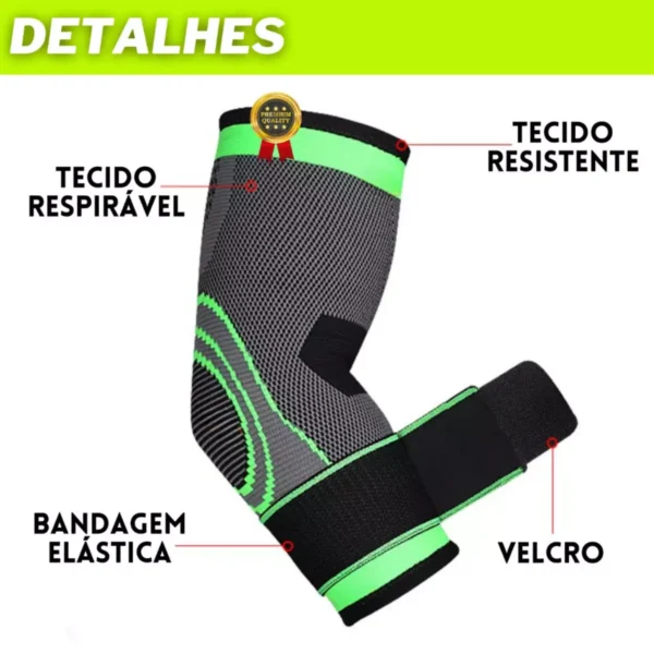 Cotoveleira Ortopédica Compressão Ajustável Academia Epicondlilite Fitness - Imagem 6