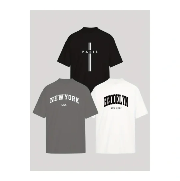 Kit 3 Camisetas Masculina Sortidas 100% Algodão Premium - Imagem 11