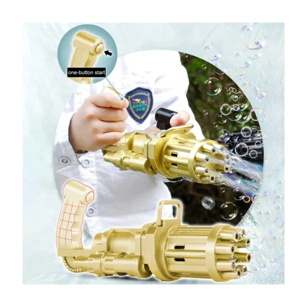 Brinquedo Lança Bolha Sabão Pistola Metralhadora Automática - Imagem 2