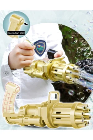 Brinquedo Lança Bolha Sabão Pistola Metralhadora Automática
