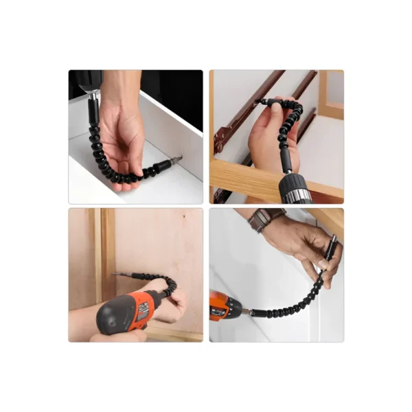 Kit de Cabo Extensor Flexível para Parafusadeira Prolongador 24Cm mais ponteiras - Imagem 3